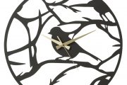 Kovové nástěnné hodiny s ptáčkem