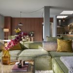obývací pokoj ve stylu mid century
