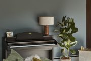 elektronické piano v obývacím pokoji